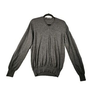 Gran Sasso V Neck Sweater Men S Gray Fine Merino Wool Heritage Colligiate Luxury